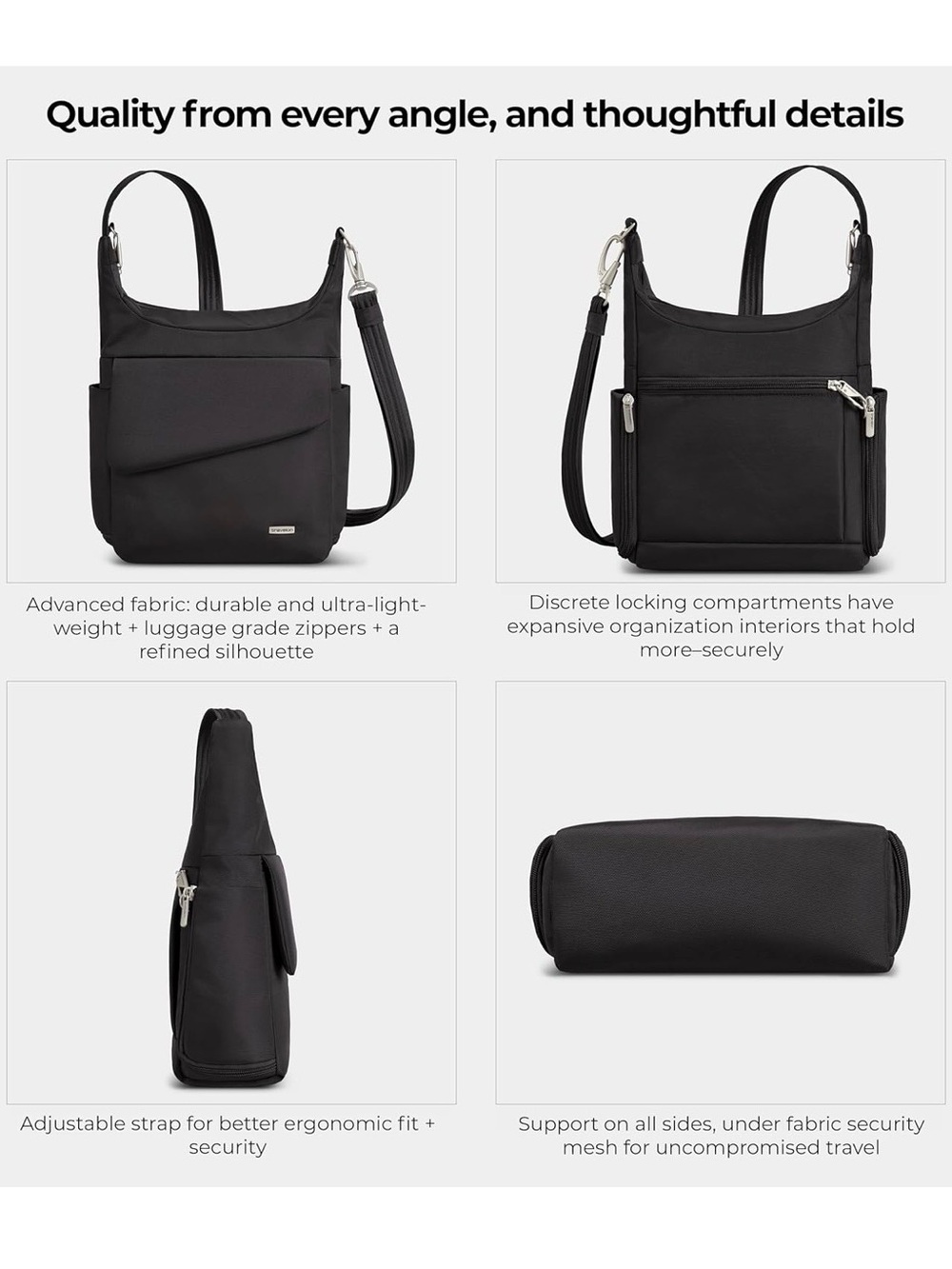NWOT Travelon Anti-Theft Classic Messenger Bag - Picture 5 of 12